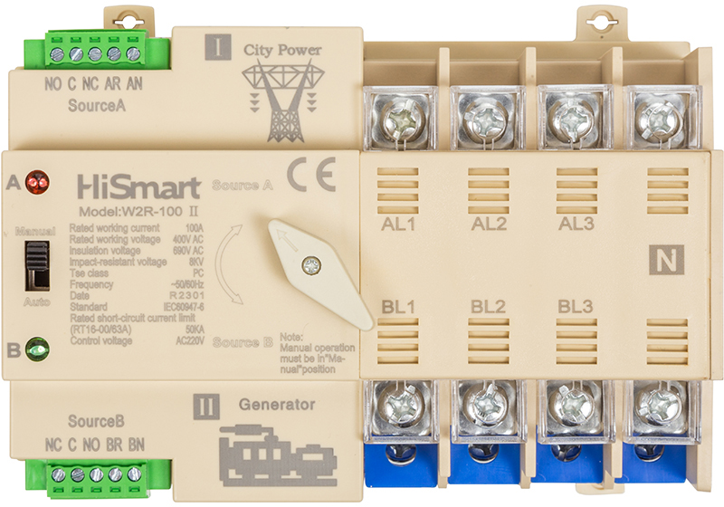 Автоматичне введення резерву HiSmart W2R-4P 220V 100A (HS082505) в інтернет-магазині, головне фото