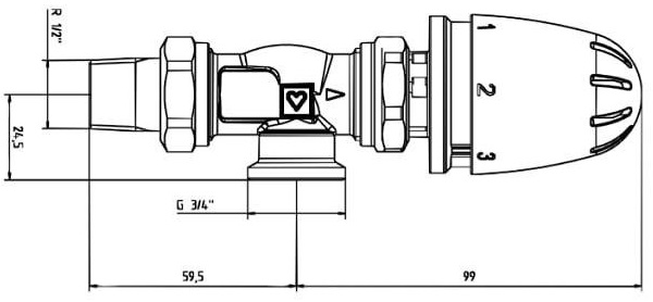 Herz Mini RTL (1920124) угловой Габаритные размеры