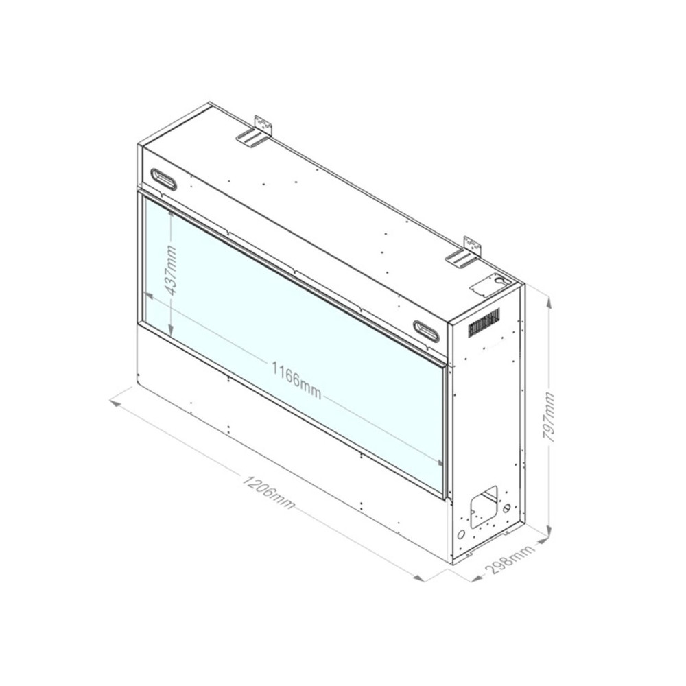 Faber by Dimplex E-Slim Linear 1200-450 Габаритні розміри