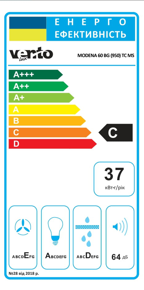 Кухонна витяжка Ventolux Modena 60 BG (950) TC MS інструкція - зображення 6