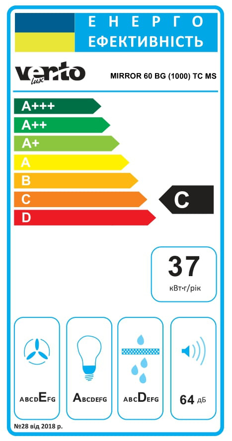 Кухонна витяжка Ventolux Mirror 60 BG (1000) TC MS інструкція - зображення 6