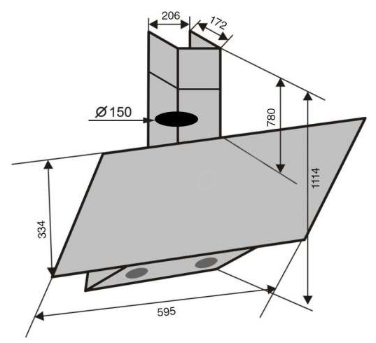 Ventolux Mirror 60 BG (1000) TC MS Габаритные размеры