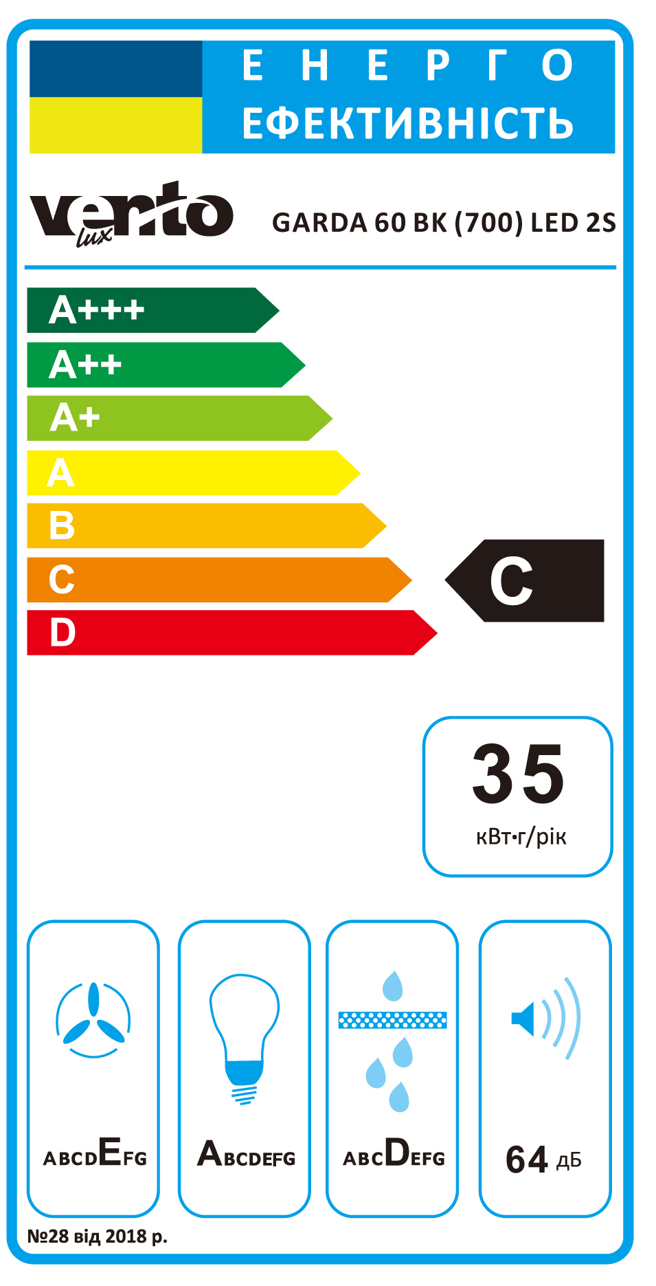 Кухонна витяжка Ventolux Garda 60 BK (700) LED 2S інструкція - зображення 6