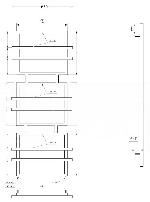 Genesis Aqua Fadey 1400x630 (GA-104001) Габаритні розміри