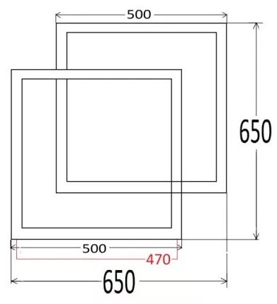 Genesis Aqua Ozzi 650x650 (GA-110001) Габаритные размеры