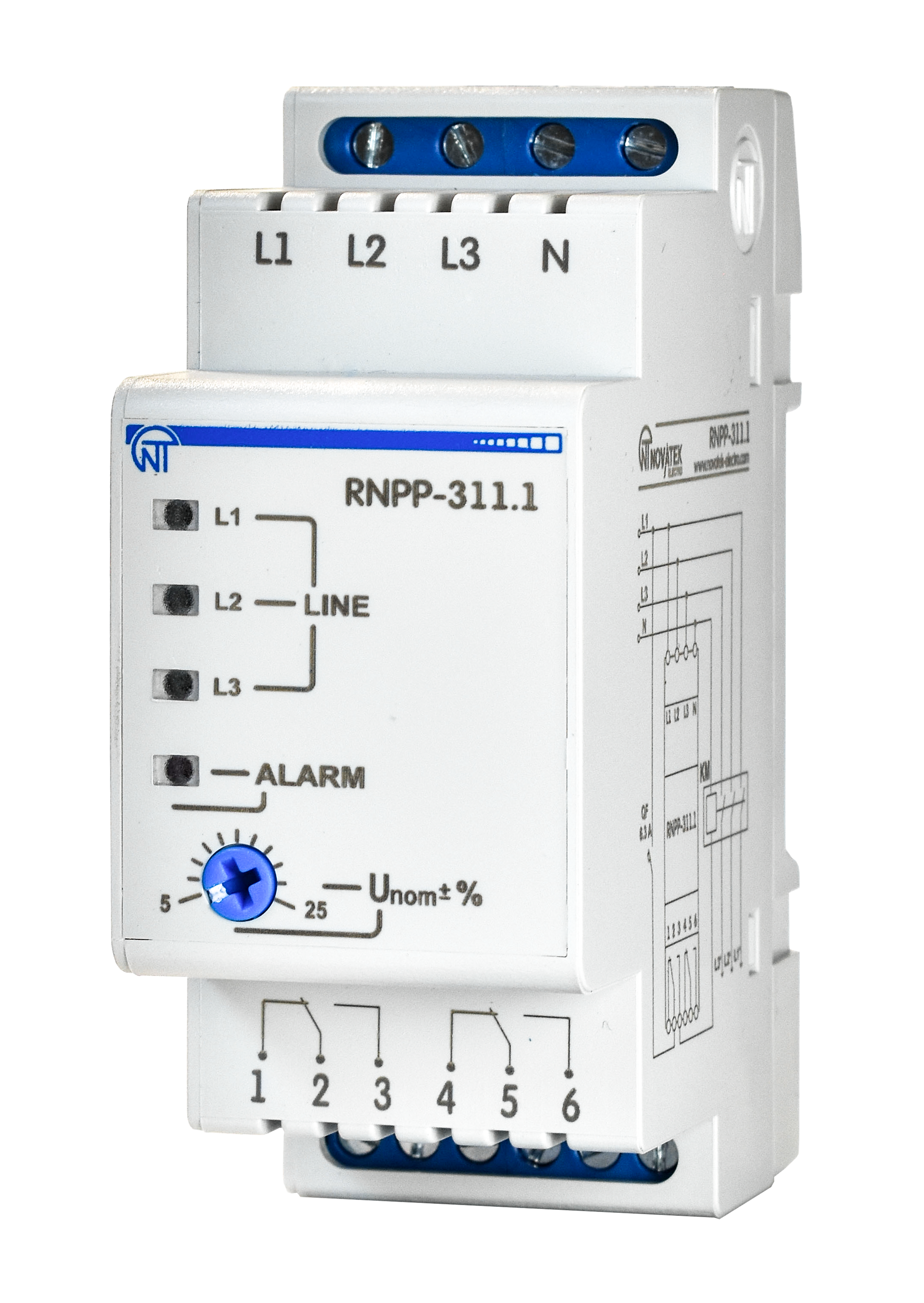 Реле напряжения перекоса и последовательности фаз Новатек Електро РНПП-311.1 в интернет-магазине, главное фото