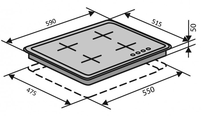 Ventolux HG640-TA3G CEST (BK) Габаритні розміри