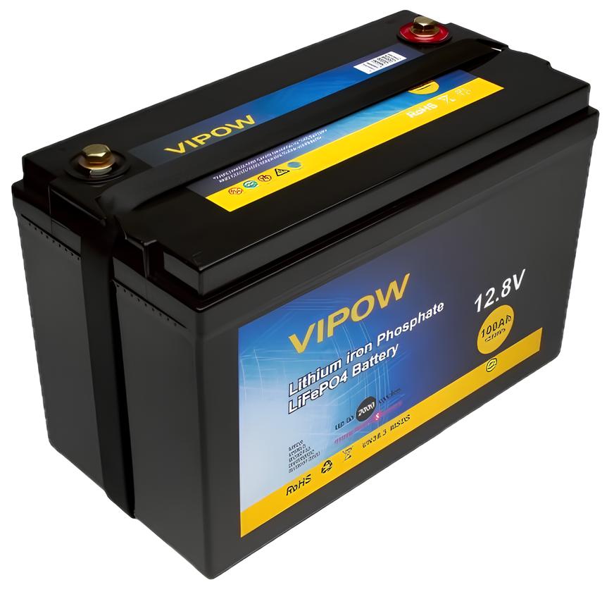 Акумулятор Vipow LiFePO4 12,8V 100Ah (LiFePO4128-100/80) в інтернет-магазині, головне фото