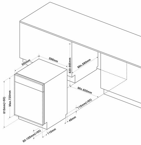 Prime Technics PDW 60120 DSBI Габаритные размеры