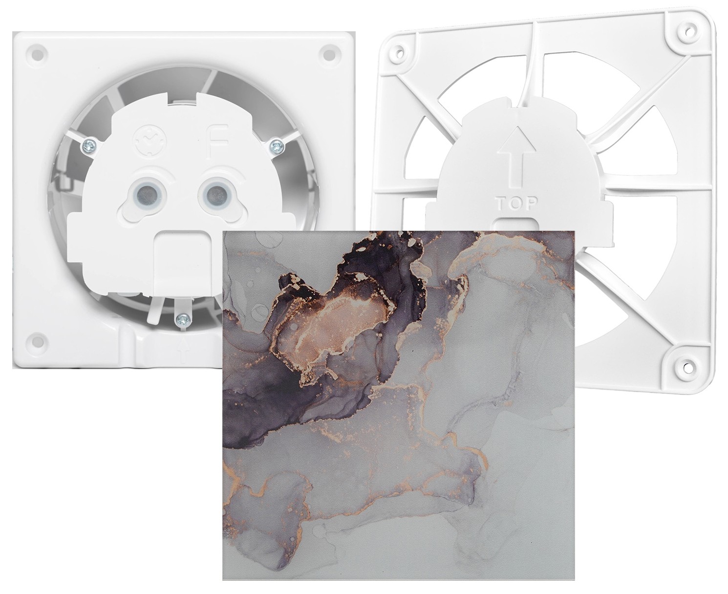 AirRoxy dRim 100 HS BB (01-064) + 100/125 Grill (02-300) + Marble Pink Gold Glass (01-188)