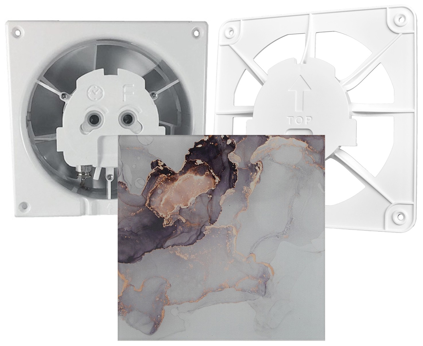 AirRoxy dRim 125 DTS BB (01-069) + 100/125 Grill (02-300) + Marble Pink Gold Glass (01-188)
