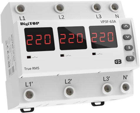 Реле напруги DigiTOP VP-3F63А M6R