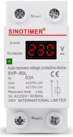 Реле напряжения Sinotimer SVP-60L-63A в интернет-магазине, главное фото