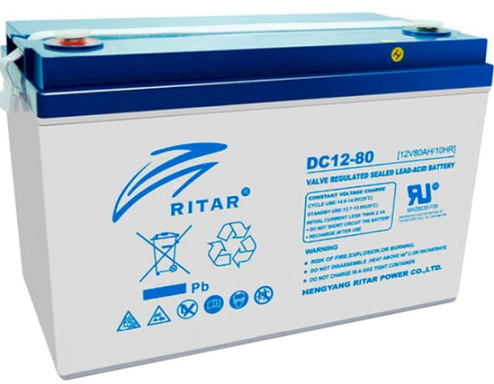 Акумуляторна батарея Ritar DC12-80, Gray Case, 12V 80Ah