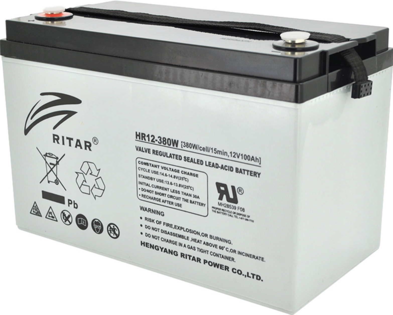 Аккумуляторная батарея Ritar HR12380W, Gray Case, 12V 100Ah