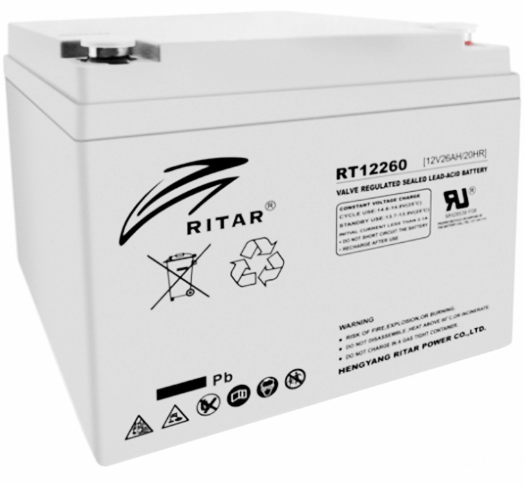 Аккумуляторная батарея Ritar AGM RT12260, Gray Case, 12V 26Ah в интернет-магазине, главное фото