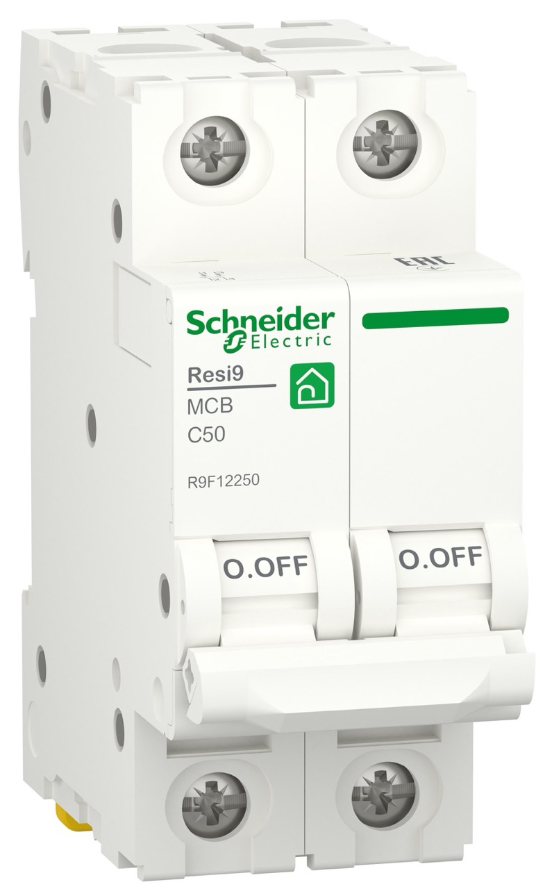 Автоматический выключатель Schneider Electric RESI9 50А, 2P, С, 6кА (R9F12250) в интернет-магазине, главное фото