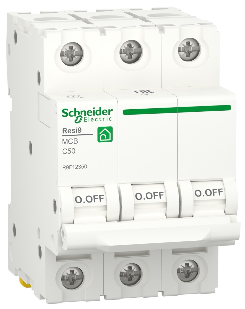 Автоматичний вимикач Schneider Electric RESI9 50А, 3P, С, 6кА (R9F12350) в інтернет-магазині, головне фото