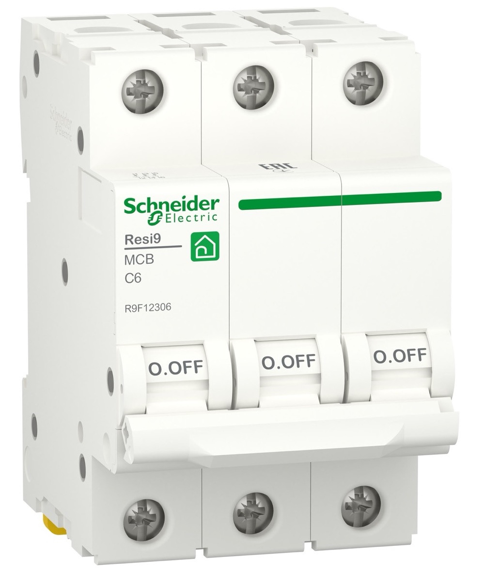 Автоматичний вимикач Schneider Electric RESI9 6А, 3P, С, 6кА (R9F12306) в інтернет-магазині, головне фото