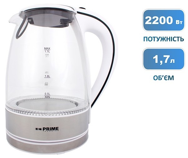 Електрочайник Prime Technics PKG 1702 W ціна 789 грн - фотографія 2