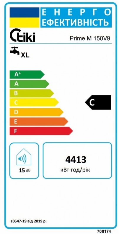 Tiki Prime M 150V9 (700174) Клас енергоефективності