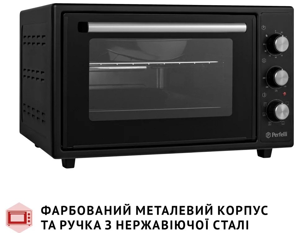 Електрична піч Perfelli Sierra 37 Black ціна 4299 грн - фотографія 2