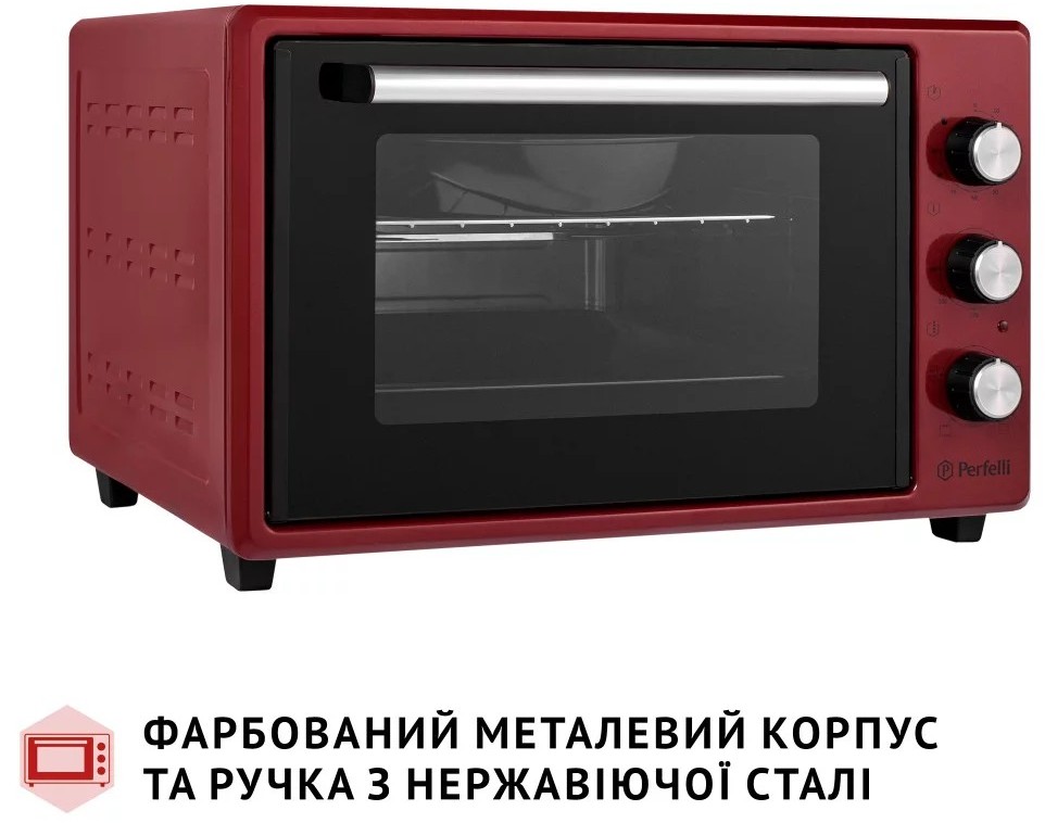 Электрическая печь Perfelli Mirage 37 Red цена 3499 грн - фотография 2