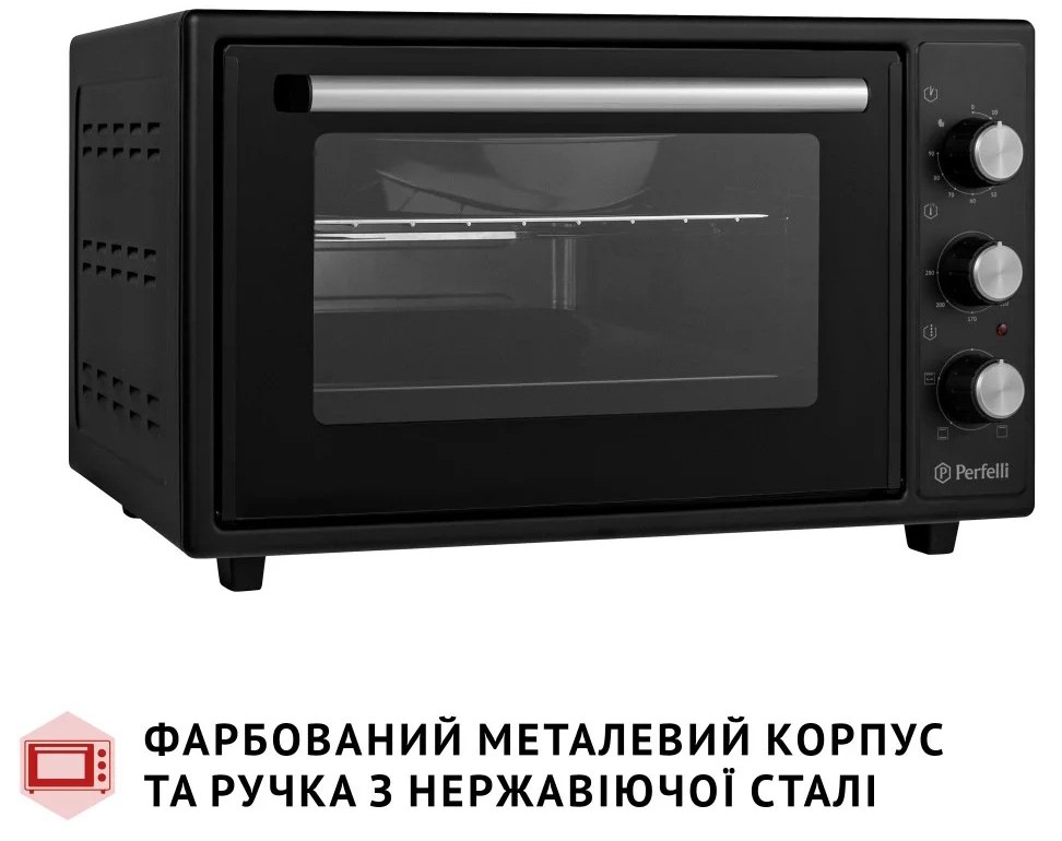 Электрическая печь Perfelli Mirage 37 Black цена 3499 грн - фотография 2