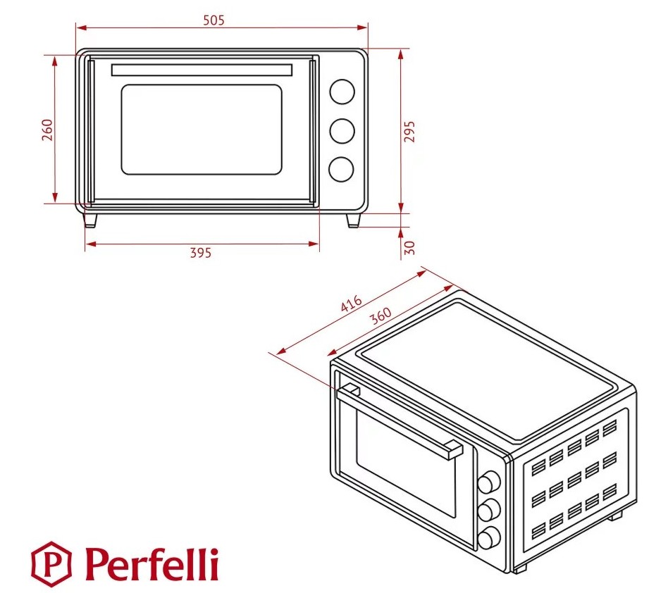 Perfelli Classic 37 Ivory Габаритные размеры