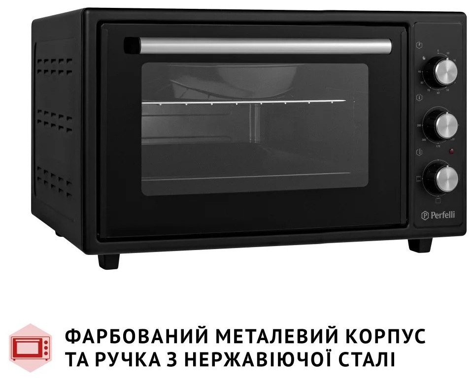 Электрическая печь Perfelli Classic 37 Black цена 2949 грн - фотография 2