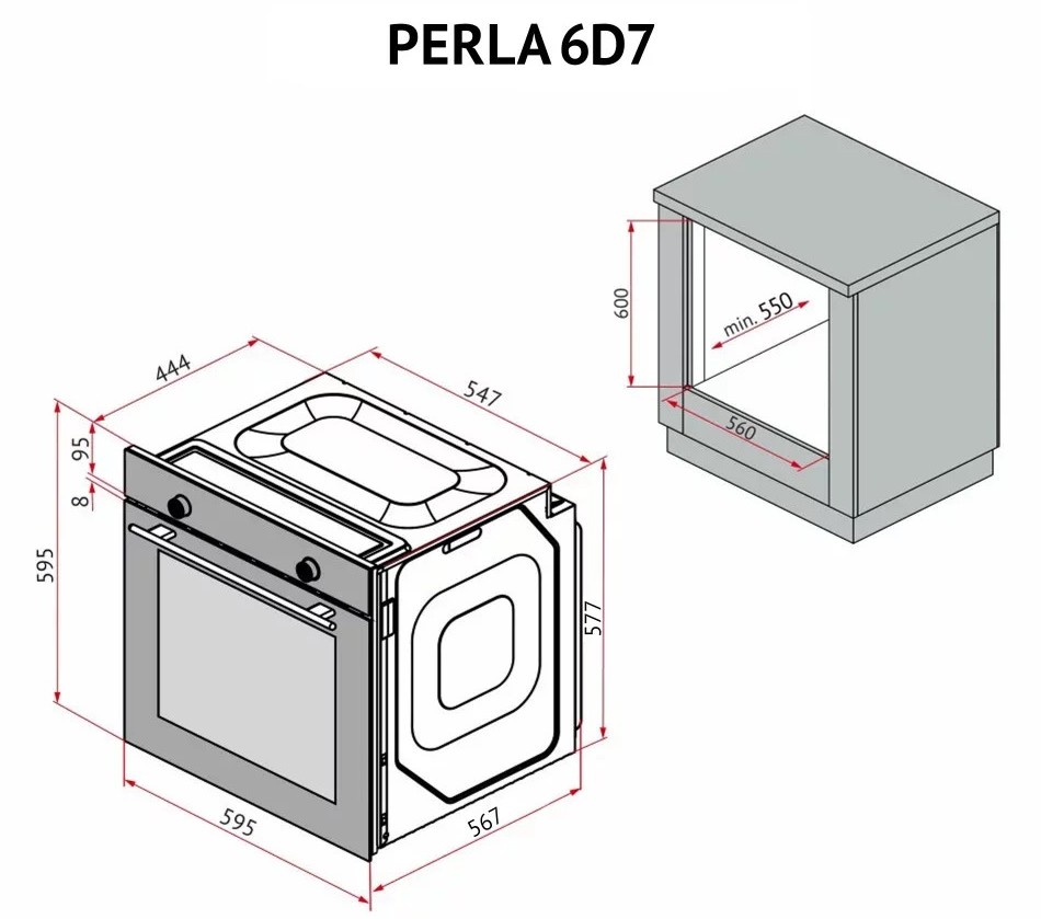 Perfelli Perla 6D7 Nero Габаритні розміри