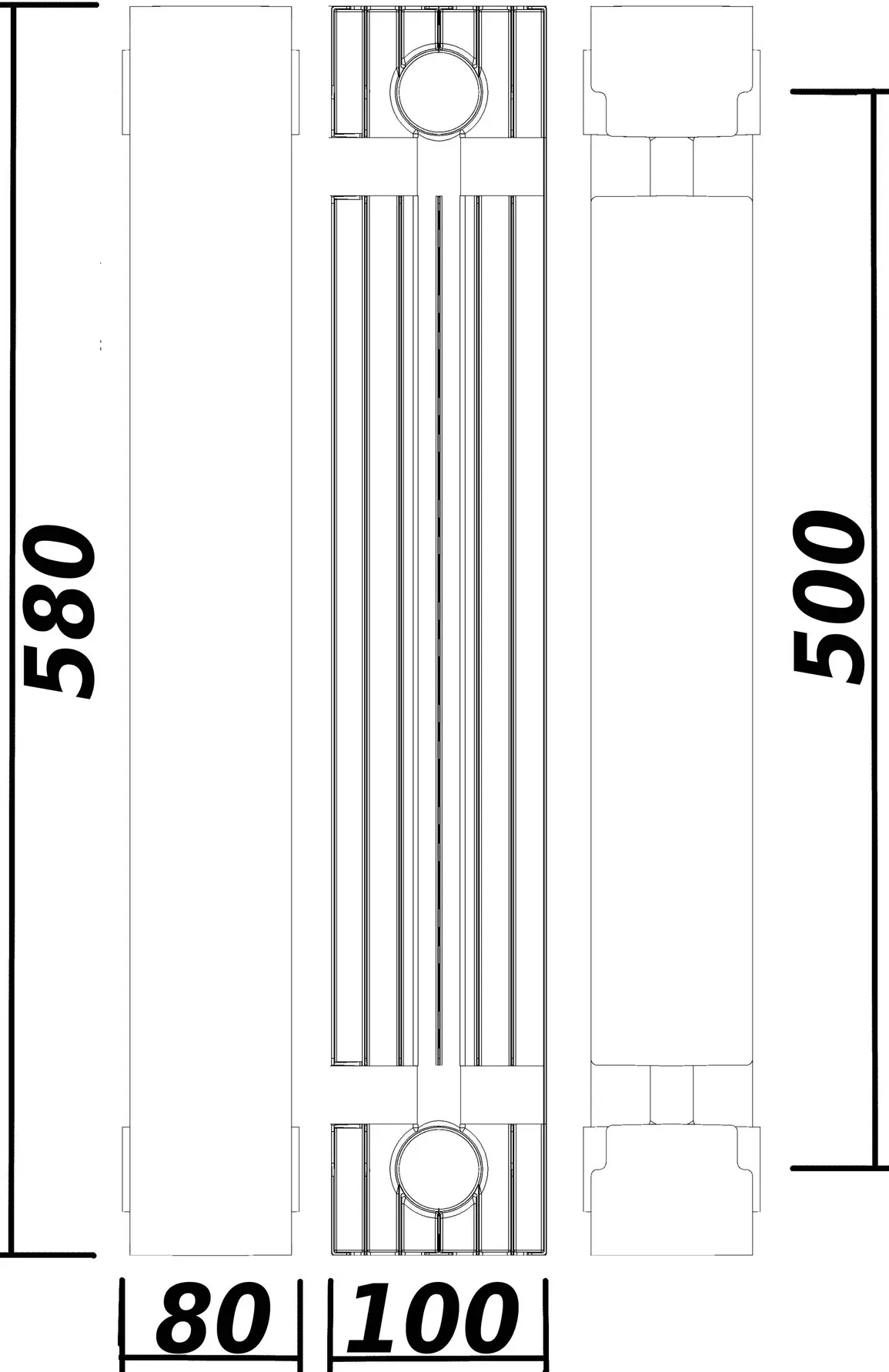 Queen Therm Universal 500/100 кратно 10 (000026267) Габаритні розміри