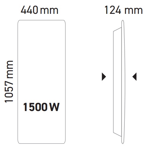 Noirot Inova Vertical 1500 Габаритные размеры