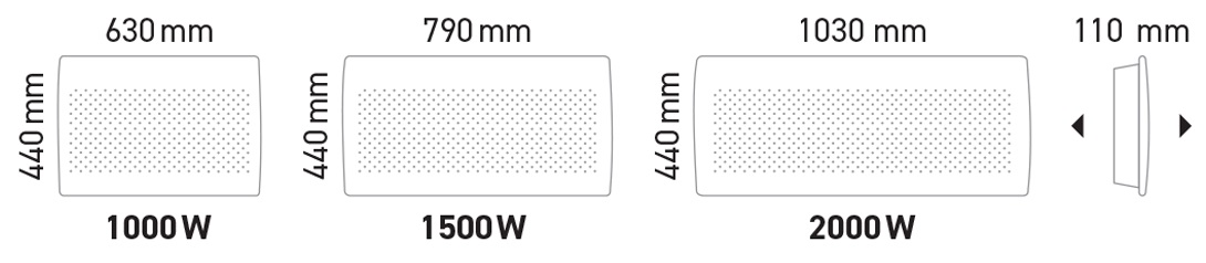 Noirot Radiance 1000 Габаритные размеры