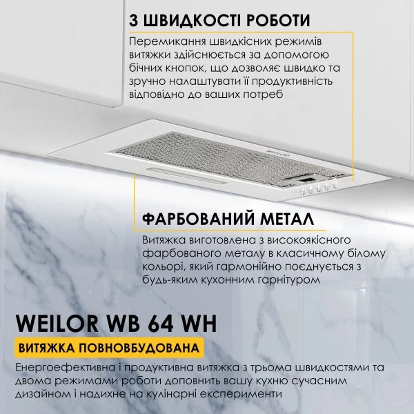 Кухонна витяжка Weilor WB 64 WH інструкція - зображення 6