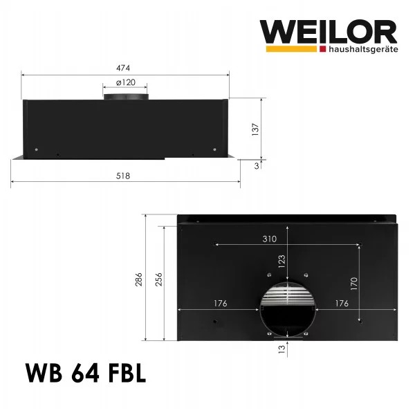 Weilor WB 64 FBL Габаритные размеры