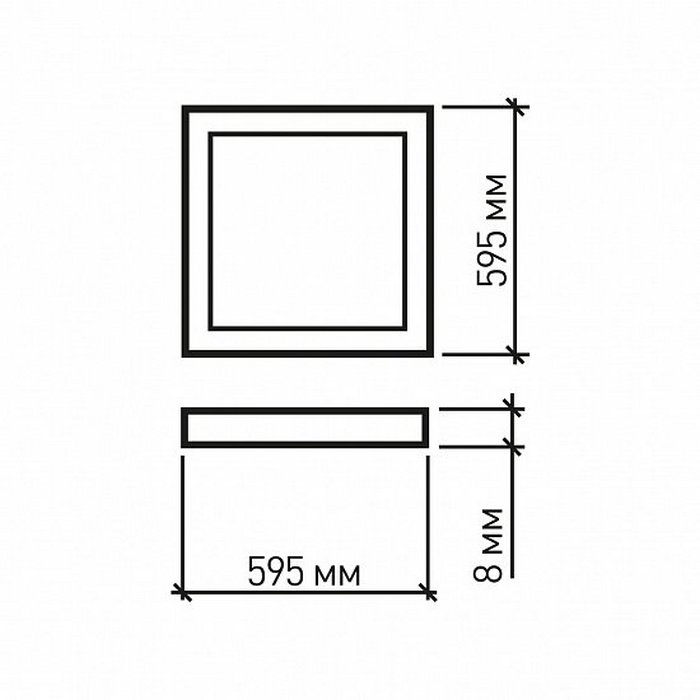 Eurolamp LED 60*60 40W 5000K 2в1 Габаритные размеры