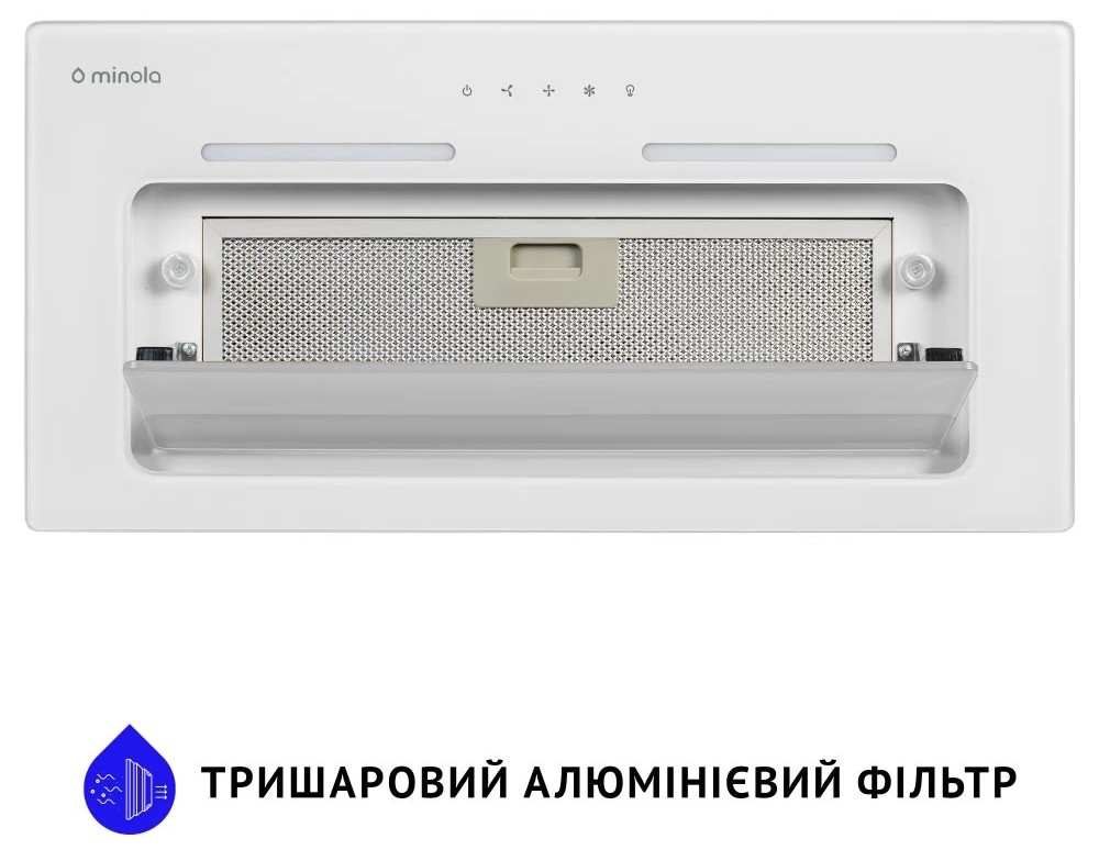 Кухонна витяжка Minola HBI 6873 WH GLASS 1200 LED Line зовнішній вигляд - фото 9