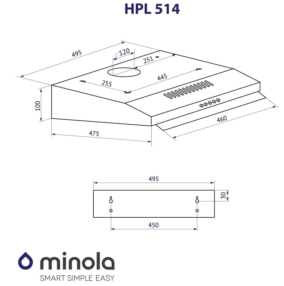 Minola HPL 514 I Габаритные размеры