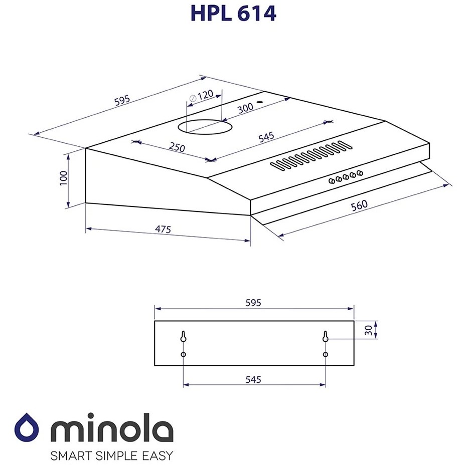 Minola HPL 614 I Габаритні розміри