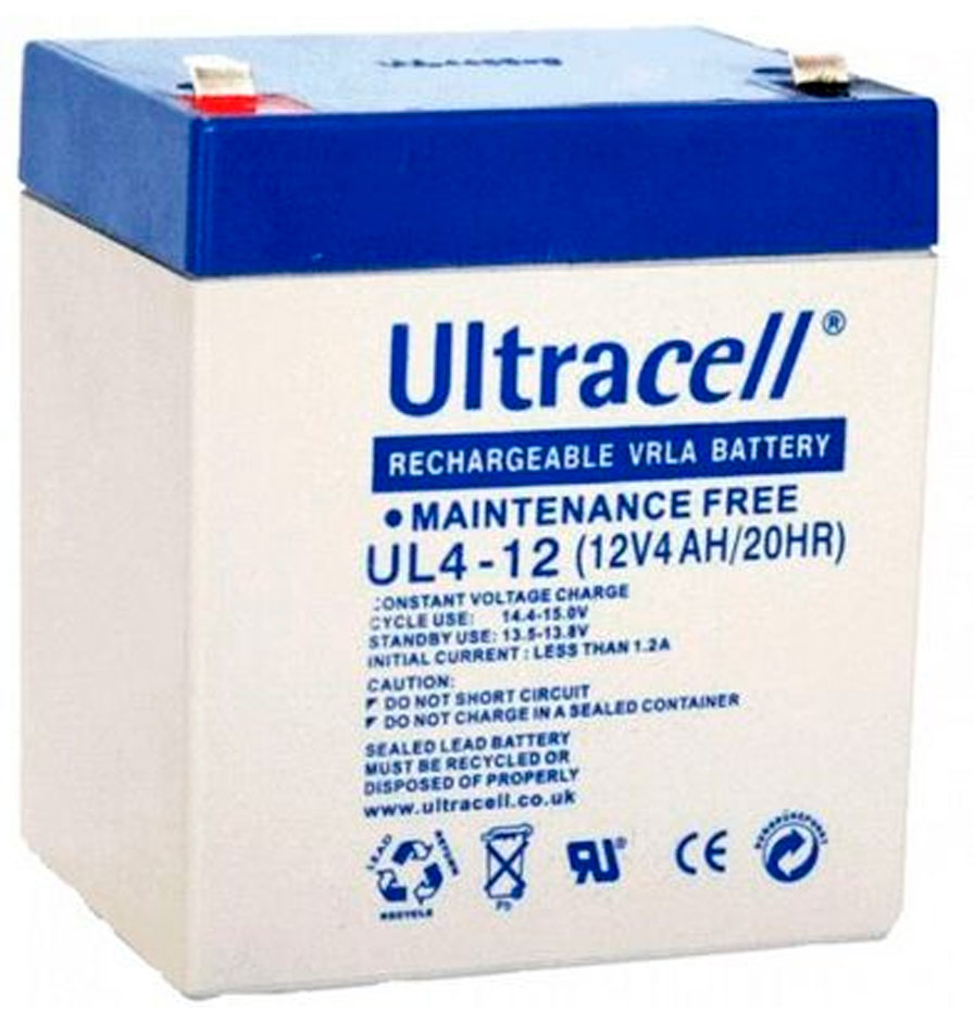 Характеристики акумулятор Ultracell UL4-12 AGM 12V 4Ah White Q10/420