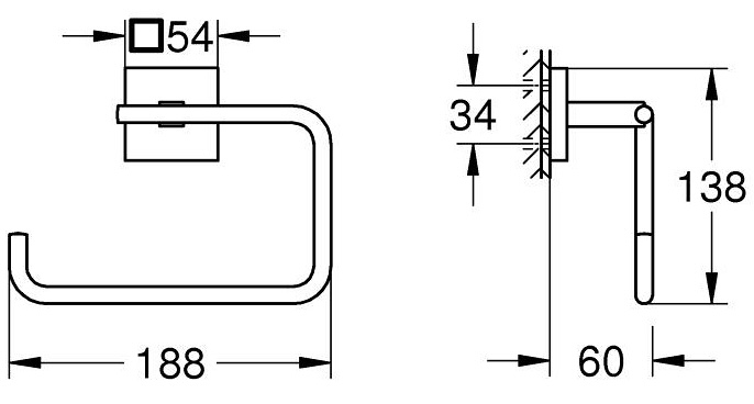 Grohe QuickFix Start Cube 40975DC0 Габаритні розміри