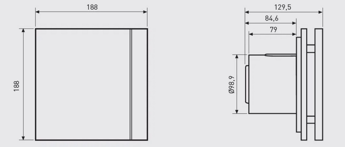 Soler&Palau Silent-100 CZ Black Design-4C (5210607400) уцінка Габаритні розміри