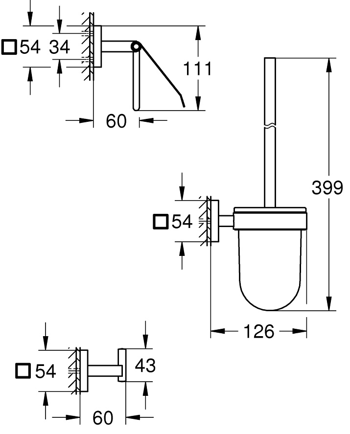 Grohe QuickFix Start Cube 41123000 Габаритные размеры