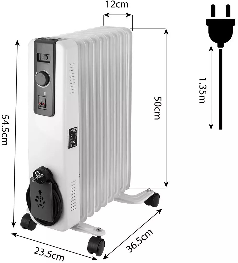 Масляний обігрівач Neo Tools 90-152 зовнішній вигляд - фото 9