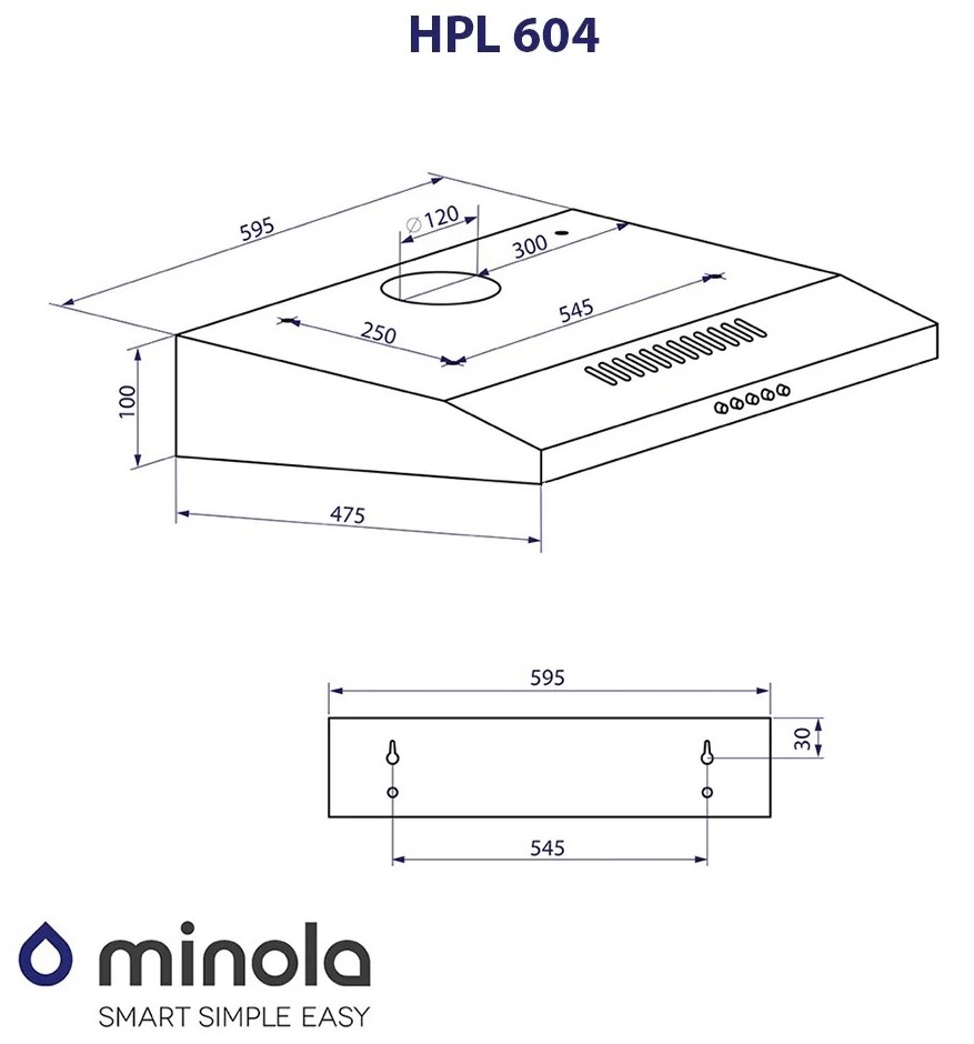 Minola HPL 604 I Габаритні розміри