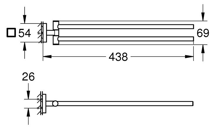 Grohe QuickFix Start Cube 409762430 Габаритні розміри