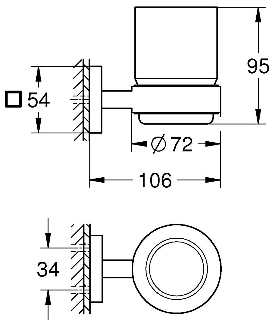 Grohe QuickFix Start Cube 410972430 Габаритні розміри