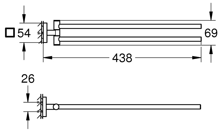 Grohe QuickFix Start Cube 40976DC0 Габаритні розміри