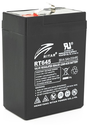 Аккумулятор Ritar RT645 AGM, 6V 4.5Ah, Q20 Black